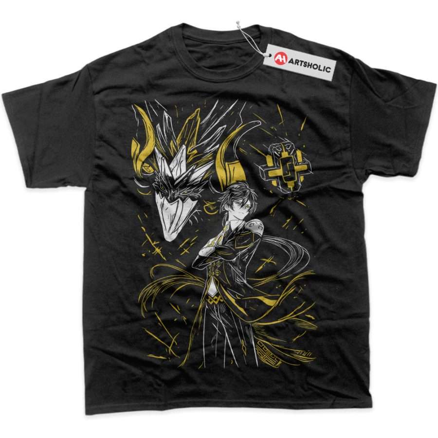 Alternative view of Zhongli Shirt, Genshin Impact Shirt, Game Shirt, Graphic Tee