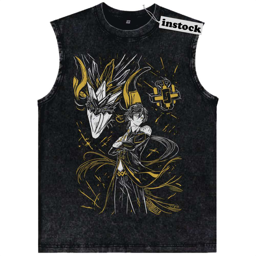 Zhongli Tank Top, Genshin Impact Tank Top, Game Tank Top, Vintage Tank Top