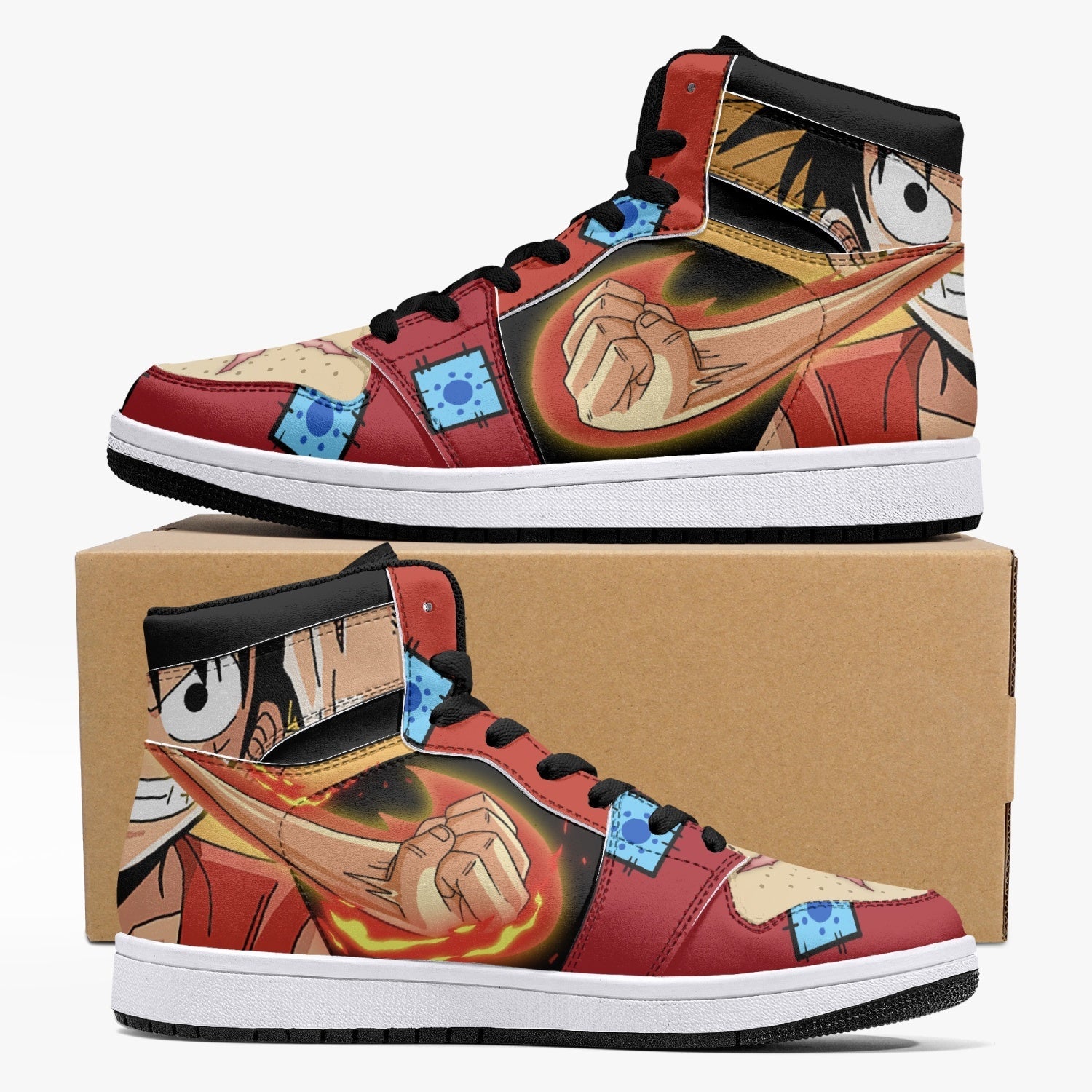 Zoro and Luffy One Piece V2 Custom Sneaker Mid 1 Basketball Shoes - Otaku Hall