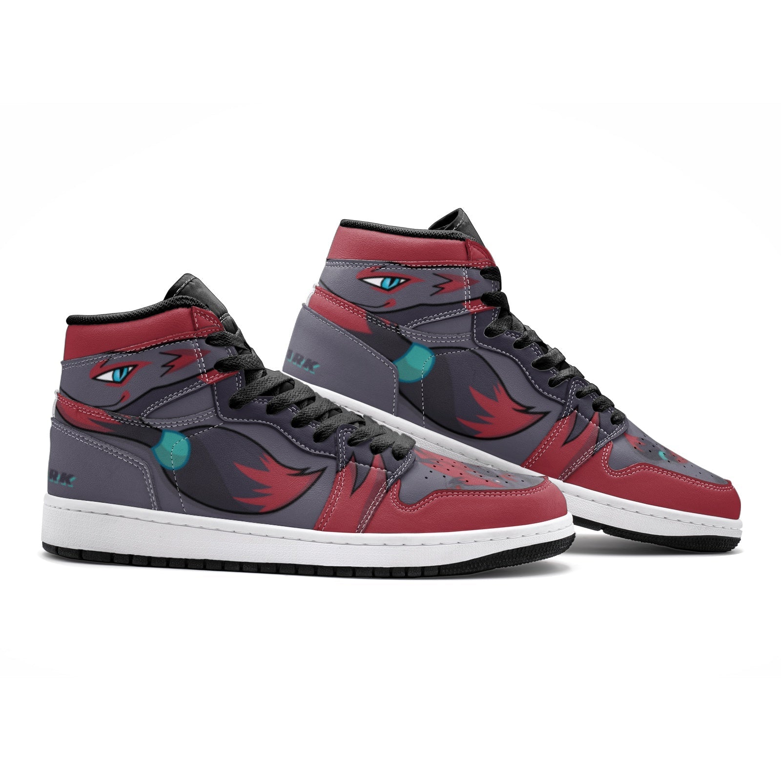 Alternative view of Zoroark Pokemon Custom Sneaker Mid 1 Basketball Shoes - Otaku Hall