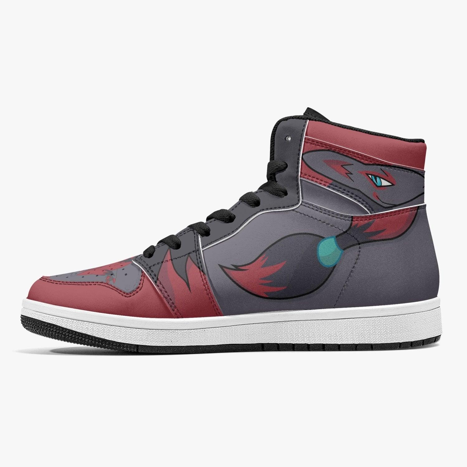 Alternative view of Zoroark Pokemon V2 Custom Sneaker Mid 1 Basketball Shoes - Otaku Hall