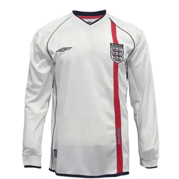 Alternative view of 2002 England Long Sleeve Home Retro Jersey
