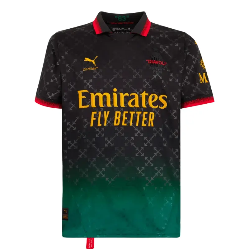 24/25 AC Milan x Off White Black Jersey