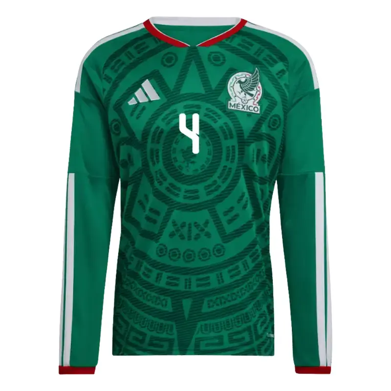 Alternative view of Edson Alvarez 2026 Mexico Long Sleeve Home Jersey