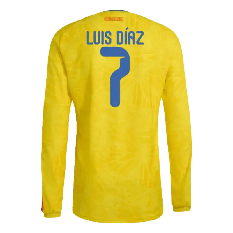 Luis Diaz 2026 Colombia Long Sleeve Home Jersey